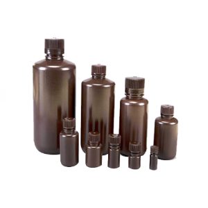 ขวดพลาสติกปากแคบสีชา / Narrow Mouth Reagent Bottle, PP, Brown